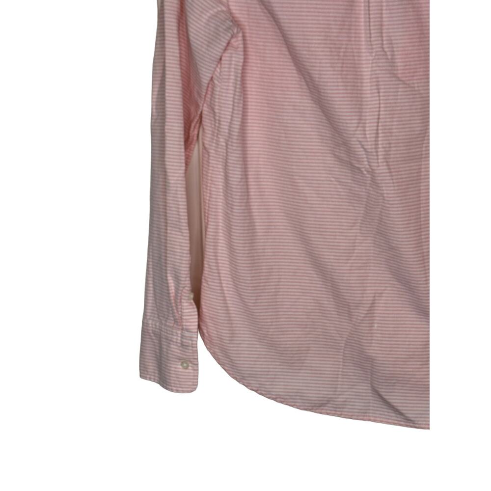 J.Crew Women's Top Shirt Embroidered Striped Long Cuffed Sleeve Button Pink XS - Picture 9 of 10